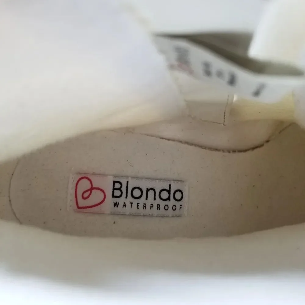Blondo Daisy  Waterproof Lug Sole Boot in White Nylon